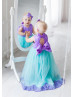 Turquoise And Lavender High Low Flower Girl Dress Turquoise And Lavender High Low Flower Girl Dress